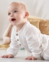 Babies Ivory Muslin Grow -  white