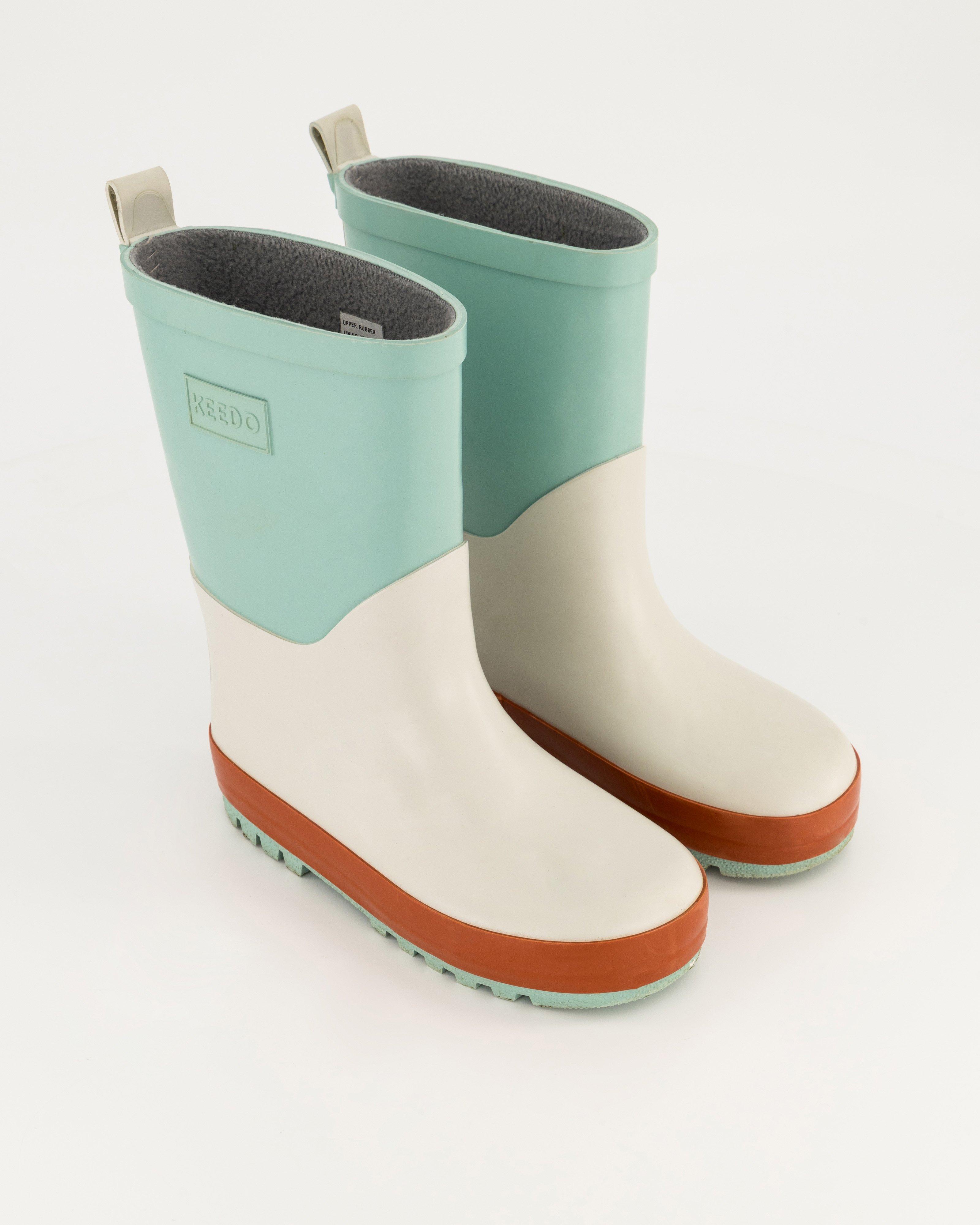 Boys Aqua Colourblock Rainboots