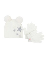 Baby Girls Maya Beanie & Glove Set -  milk