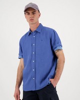 Men's Laz Slim Fit Linen Shirt -  blue