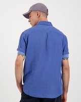 Men's Laz Slim Fit Linen Shirt -  blue