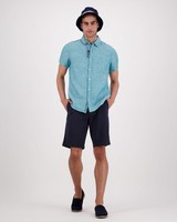 Men's Laz Slim Fit Linen Shirt -  teal