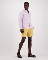 Men's Dustin Slim Fit Linen Shirt -  lilac