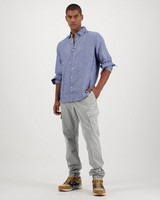 Men's Dustin Slim Fit Linen Shirt -  indigo
