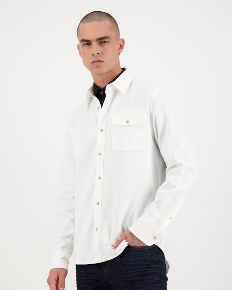 Men's Nate Regular Fit Shacket -  white
