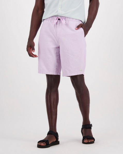 Men's Aron Linen Shorts -  lilac