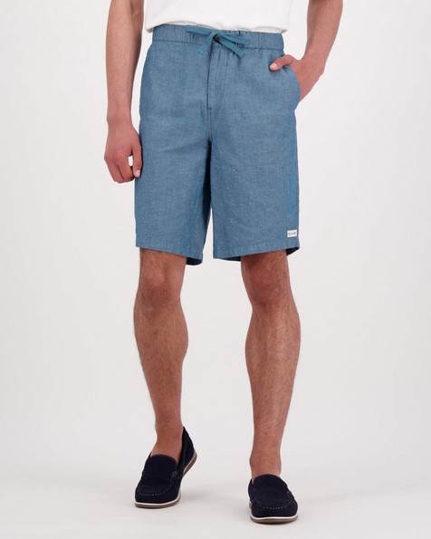 Men's Aron Linen Shorts -  teal