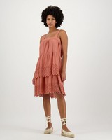Women's Francie Tiered Dress -  rust