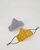 2-Pack Brushstroke Fabric Face Masks -  yellow
