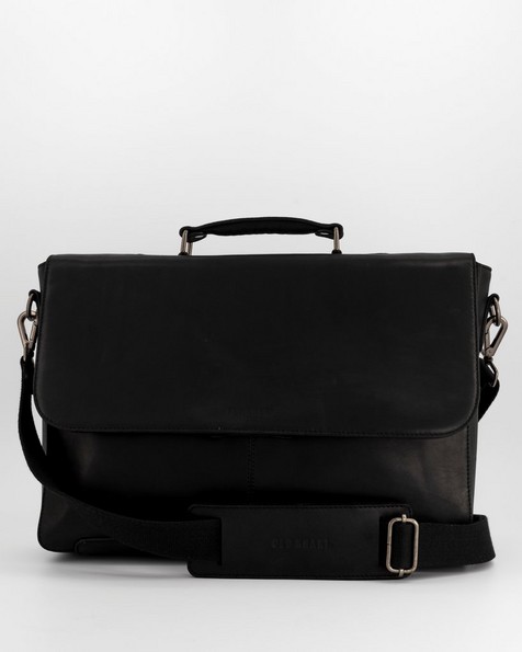 Men's Messina Leather Laptop Bag -  black