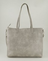 Women's Eloise Vegan Leather Shopper Bag -  grey