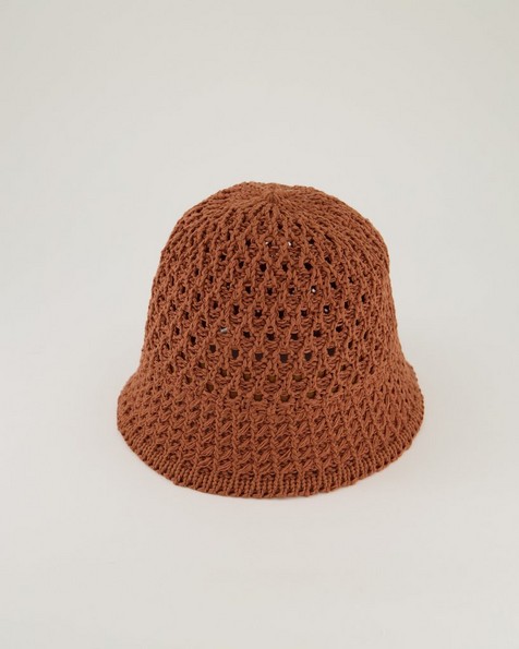 Women’s Avril Crochet Bucket Hat -  rust