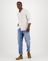 Men's Nolan Slim Fit Linen Shirt -  stone