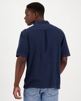 Men's Ian Regular Fit Linen Shirt -  navy