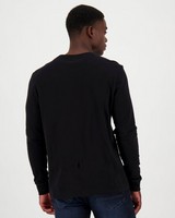 Men's Niall Long Sleeve Relaxed Fit T-Shirt -  black