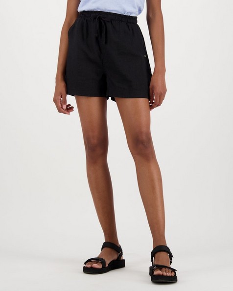 Women's Ambra Linen Shorts -  black