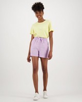 Women's Ambra Linen Shorts -  lilac