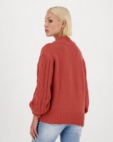Women's Gwynne Cable Pullover -  rust