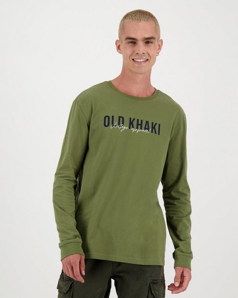 Men's Graham Long Sleeve Relaxed Fit T-Shirt -  olive