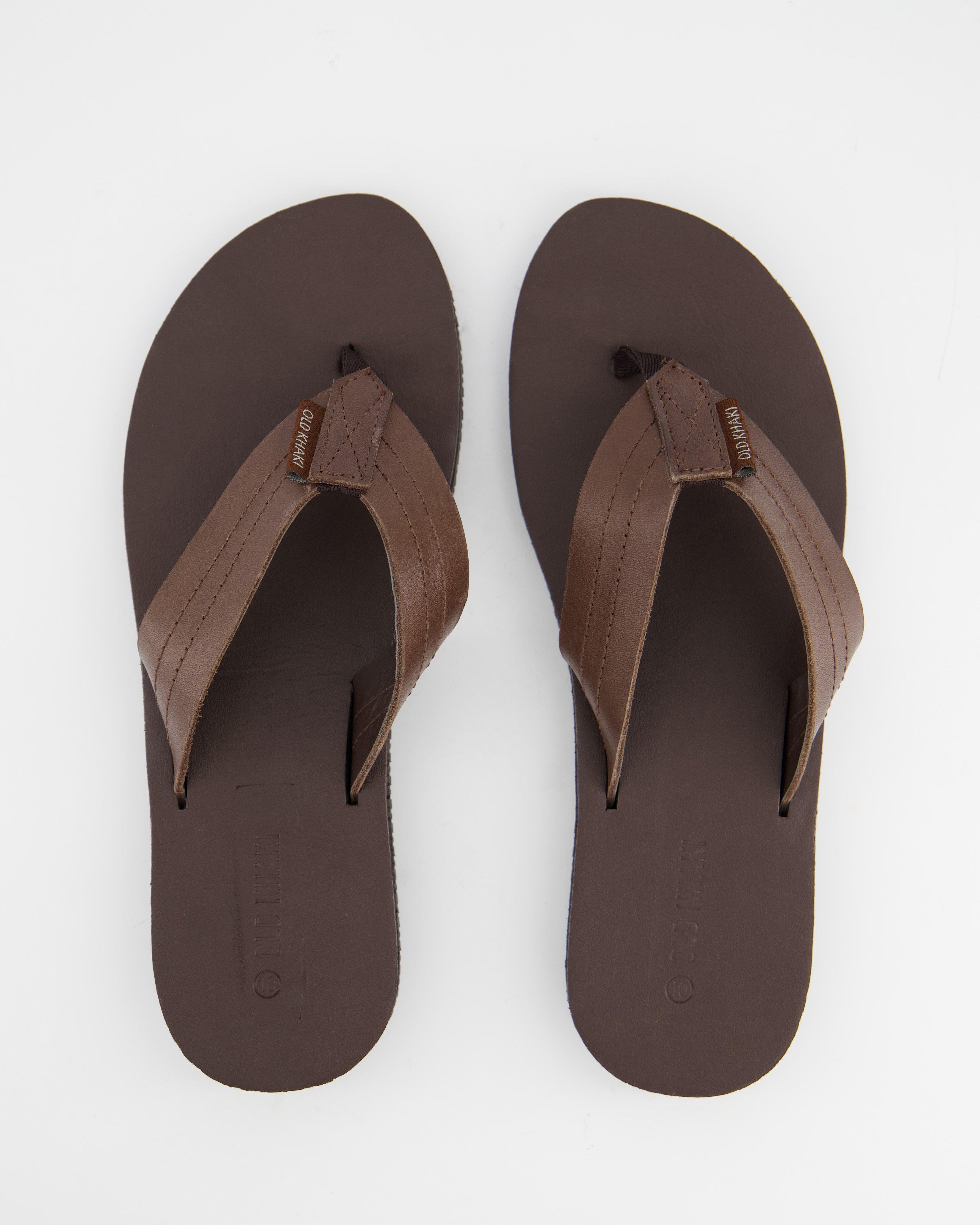 old khaki men's flip flops