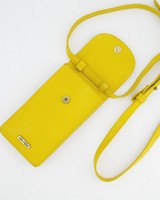 Blair Textured Leather Phone Pouch -  yellow