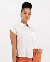 Women's Ella Linen Shirt -  white