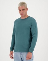 Men's Niall Long Sleeve Relaxed Fit T-Shirt -  teal