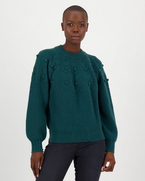 Women's Madelyn Bobble Pullover -  green