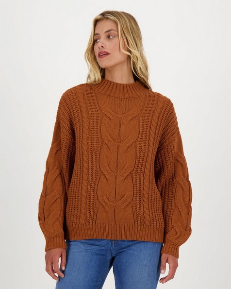 Women’s Jaelyn Roll-Neck Pullover -  taupe