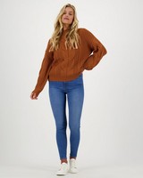 Women’s Jaelyn Roll-Neck Pullover -  taupe