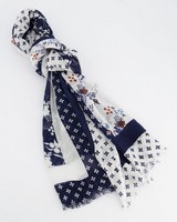 Women’s Tansy Patchwork Scarf -  blue