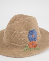 Women's Amy Embroidered Fedora -  taupe