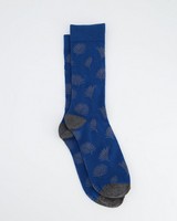 Men's Fawzy Tropical Leaf Sock -  blue