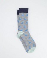 Men's Darby Dinosaur Sock -  grey