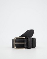 Men's Daniel Double Stitch Leather Belt -  black
