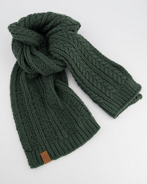 Men’s Roman Knitted Cable Scarf -  green