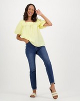 Women's Bree Puff Sleeve Blouse -  chartreuse