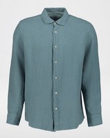 Men's Preston Regular Fit Linen Shirt -  blue