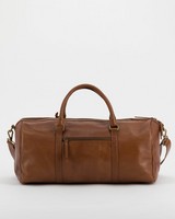 Men's Graeme Leather Weekender Bag -  tan
