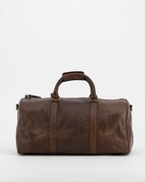 Men's Boris Leather Weekender Bag -  brown