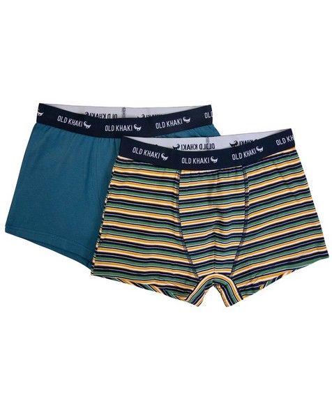 Two-Pack Striped Underwear -  blue-yellow