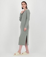 Ribbed Loungewear Dress -  palegreen
