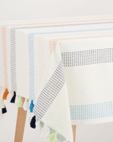 Dash Stripe Tassel Tablecloth -  assorted