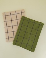 Grid Tea Towel (Two-Pack) -  green