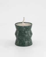 Small Abstract Marble Candle  -  green