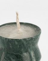 Small Abstract Marble Candle  -  green