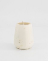 Teardrop Marble Candle -  white
