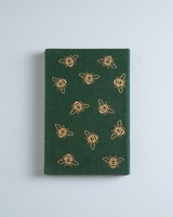 Green Bee Linen Notebook -  green