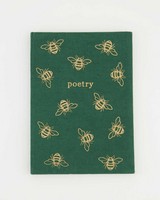 Green Bee Linen Notebook -  green