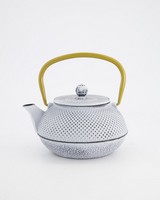 Seafoam Cast Iron Teapot  -  white
